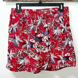Columbia PFG Swim Trunks Mens small Red Tropical Pockets Mesh Lined Shorts